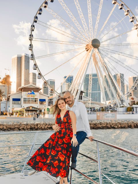 A couple embracing by the waterfront